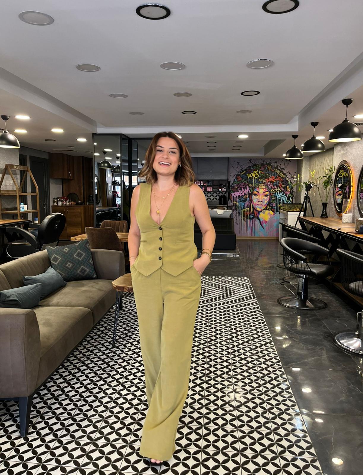 Düğmeli Yelek& Pantolon Takım