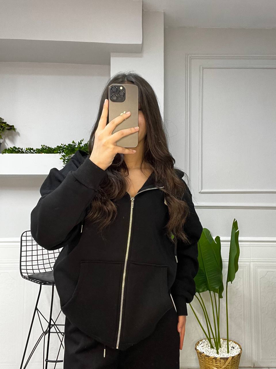 FERMUAR DETAY KAPİŞONLU SWEATERS