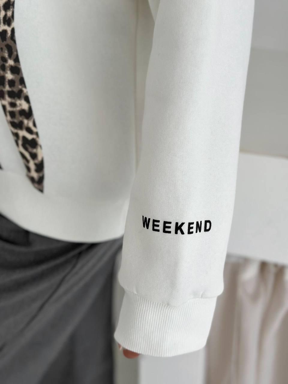 LEOPAR BASKI ÜÇ İPLİK SWEATSHİRT