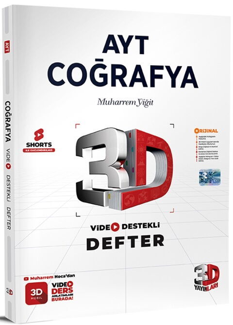 3D Yayınları AYT Coğrafya Video Destekli Defter