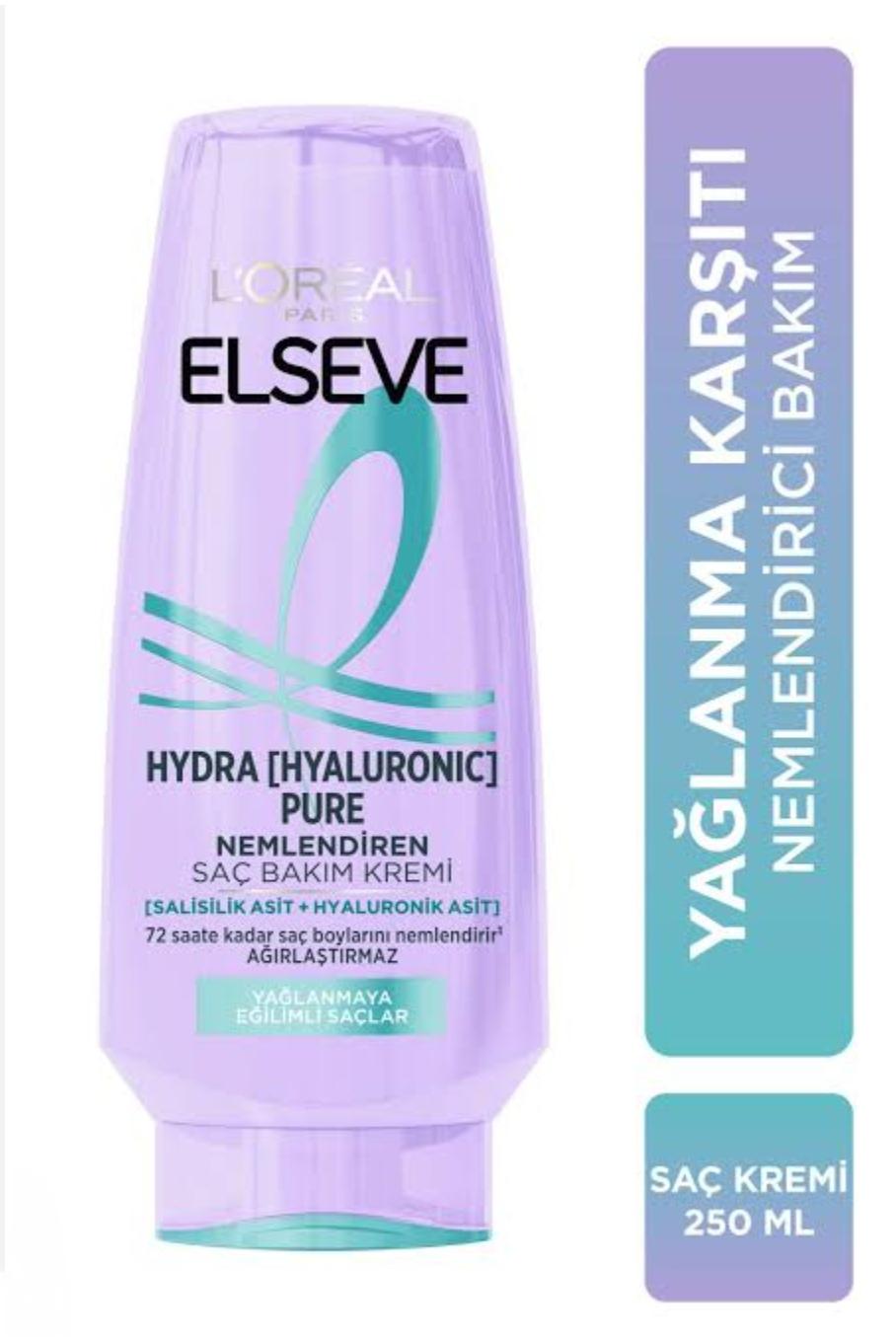 Elseve Hydra Pure Nemlendirici Saç Kremi 250 ml – Hafif ve Etkili Nem Bakımı