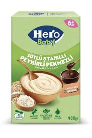 Hero Baby kaşık mama 200 gr sütlü 8 tahıllı peynirli pekmezli