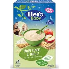 Hero Baby kaşık mama 200 gr sütlü 8 tahıllı elmalı