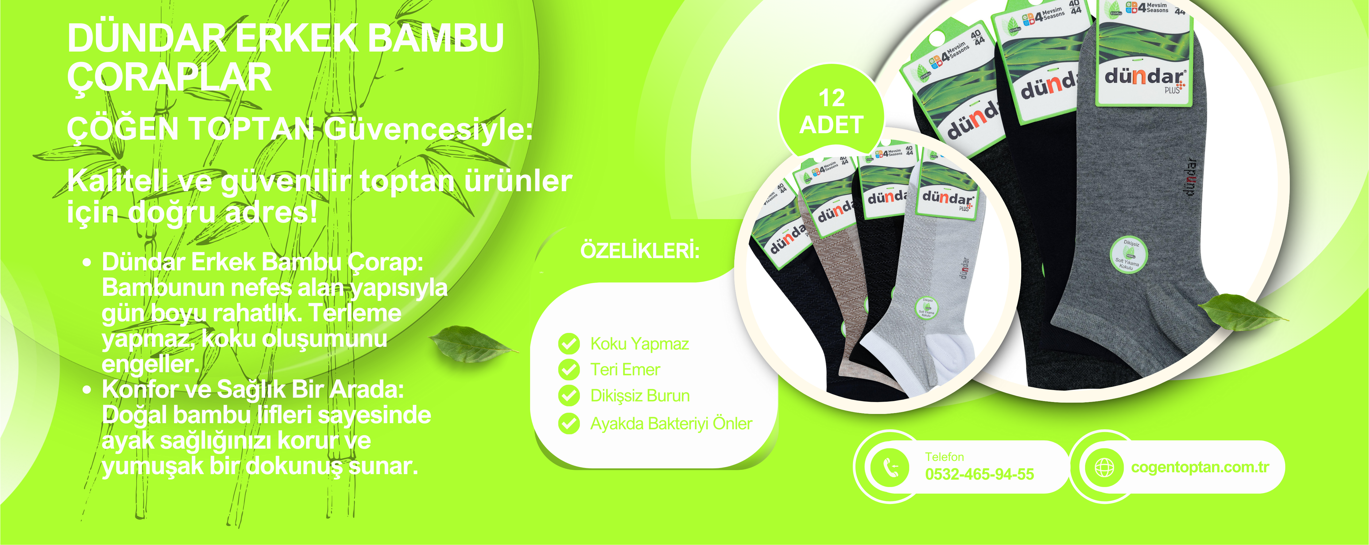 DÜNDAR ERKEK BAMBU ÇORAPLAR