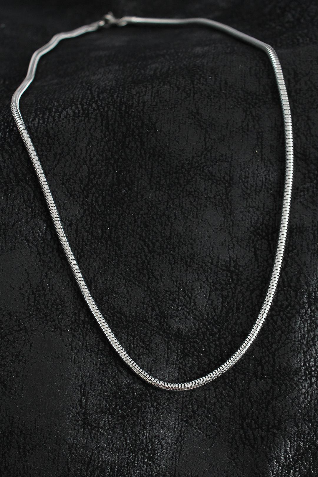 316L Çelik Oval İtalyan Zincir Model Gümüş Renk Erkek Kolye