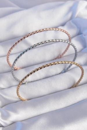 316L Çelik Renkli İnce Burgu Model Ajda Bilezik Seti BB6193