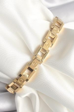 316L Çelik Gold Renk Unisex Bileklik BB6497