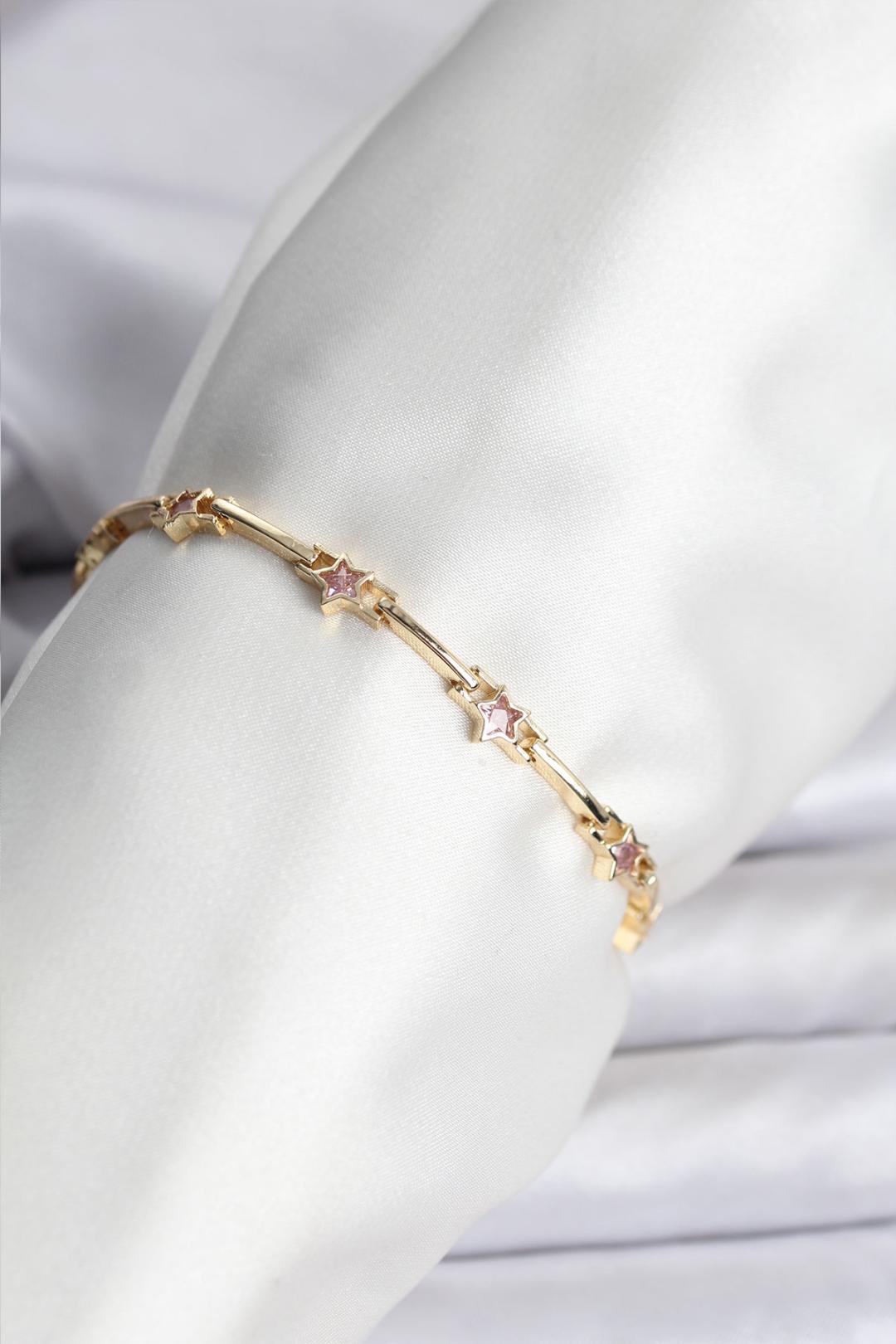 Yıldız Model Gold Renk Pirinç Bileklik BB8081