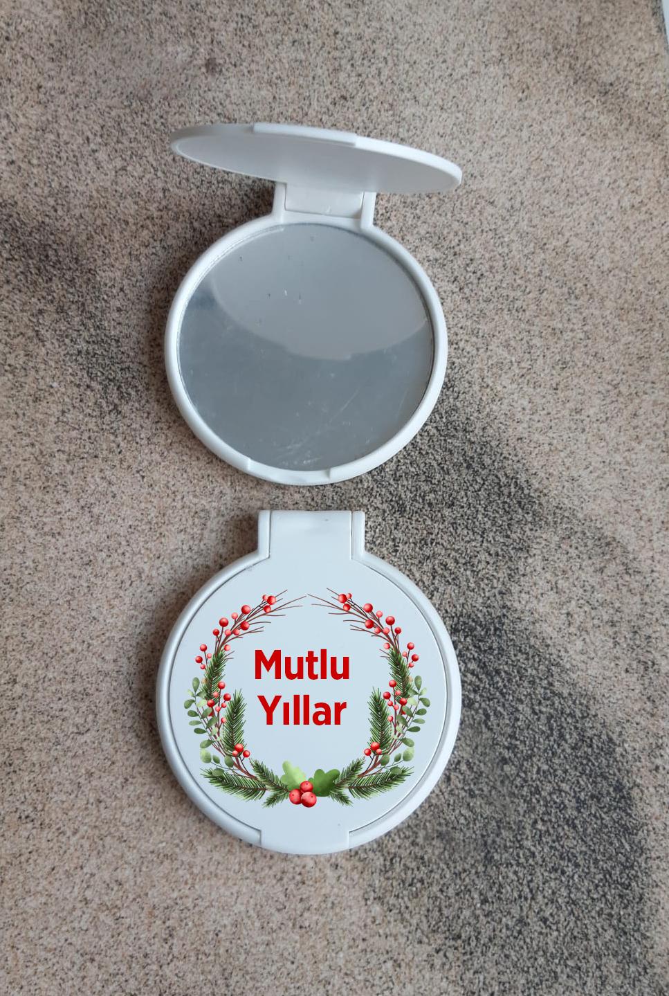 Yılbaşı Temalı Plastik Cep Aynası