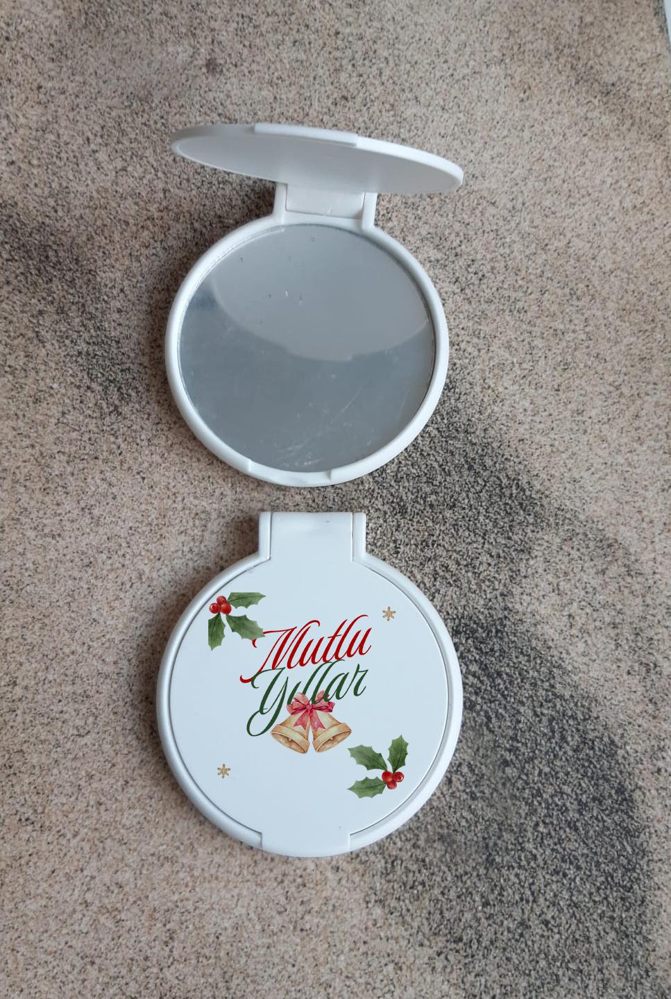 Yılbaşı Temalı Plastik Cep Aynası