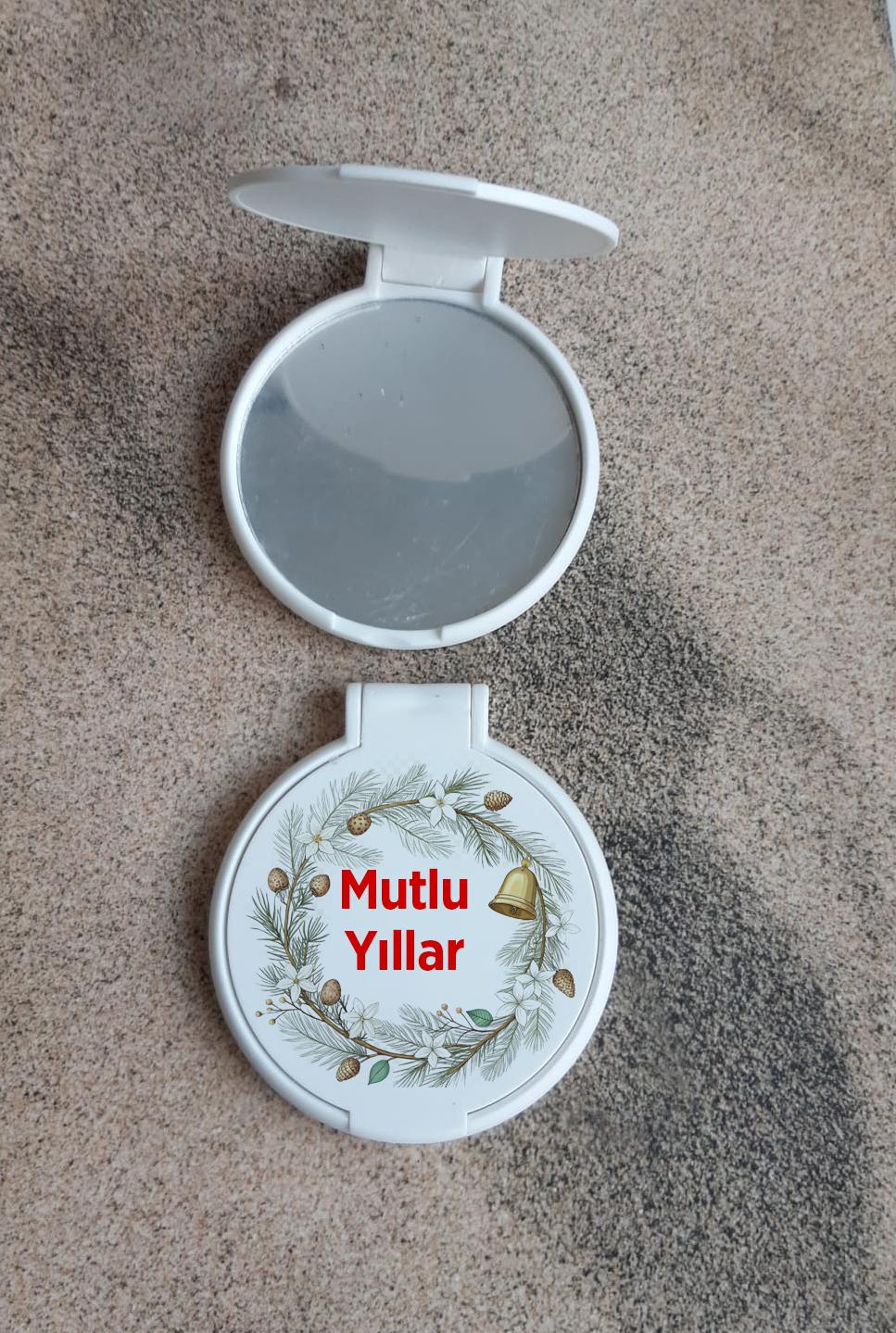 Yılbaşı Temalı Plastik Cep Aynası