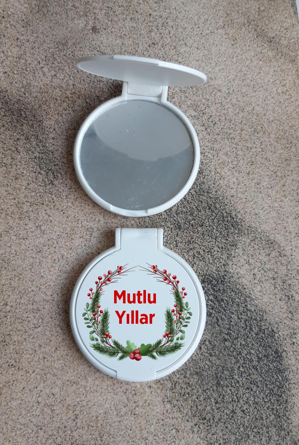 Yılbaşı Temalı Plastik Cep Aynası
