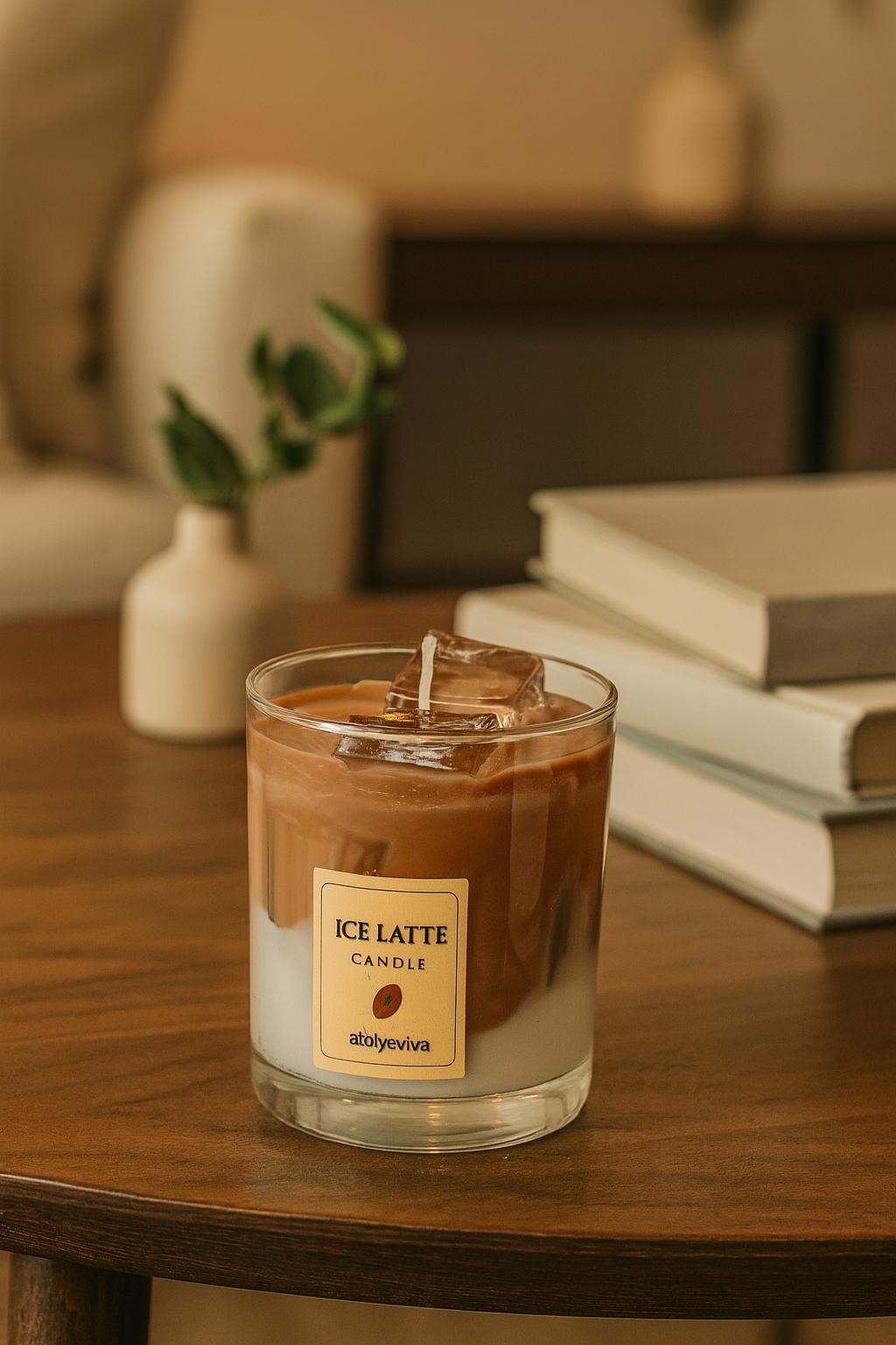 İce latte mum kahve kokulu mum