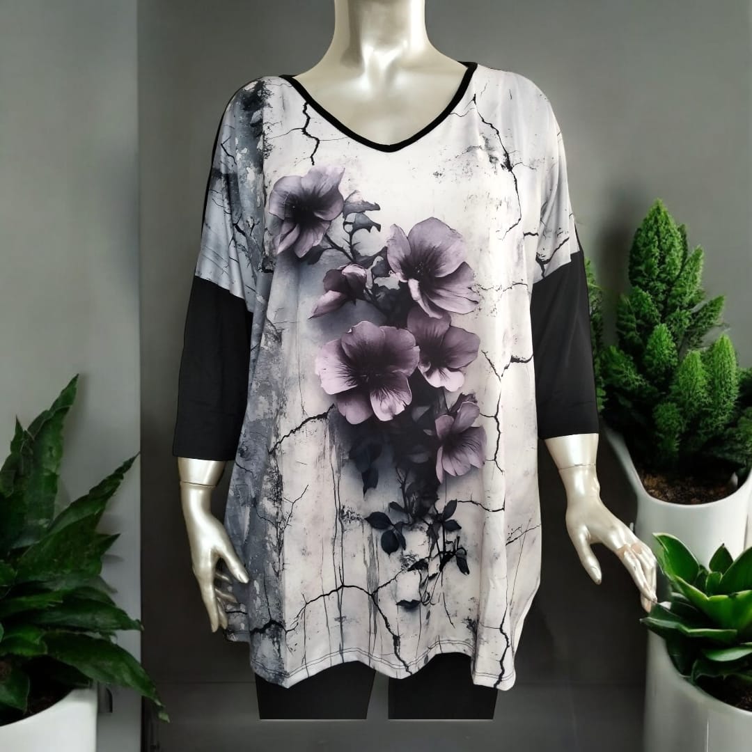 salaş model tunik çiçek desenli