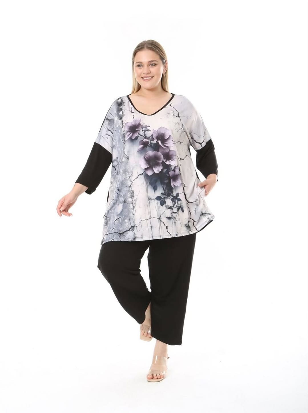 salaş model tunik çiçek desenli