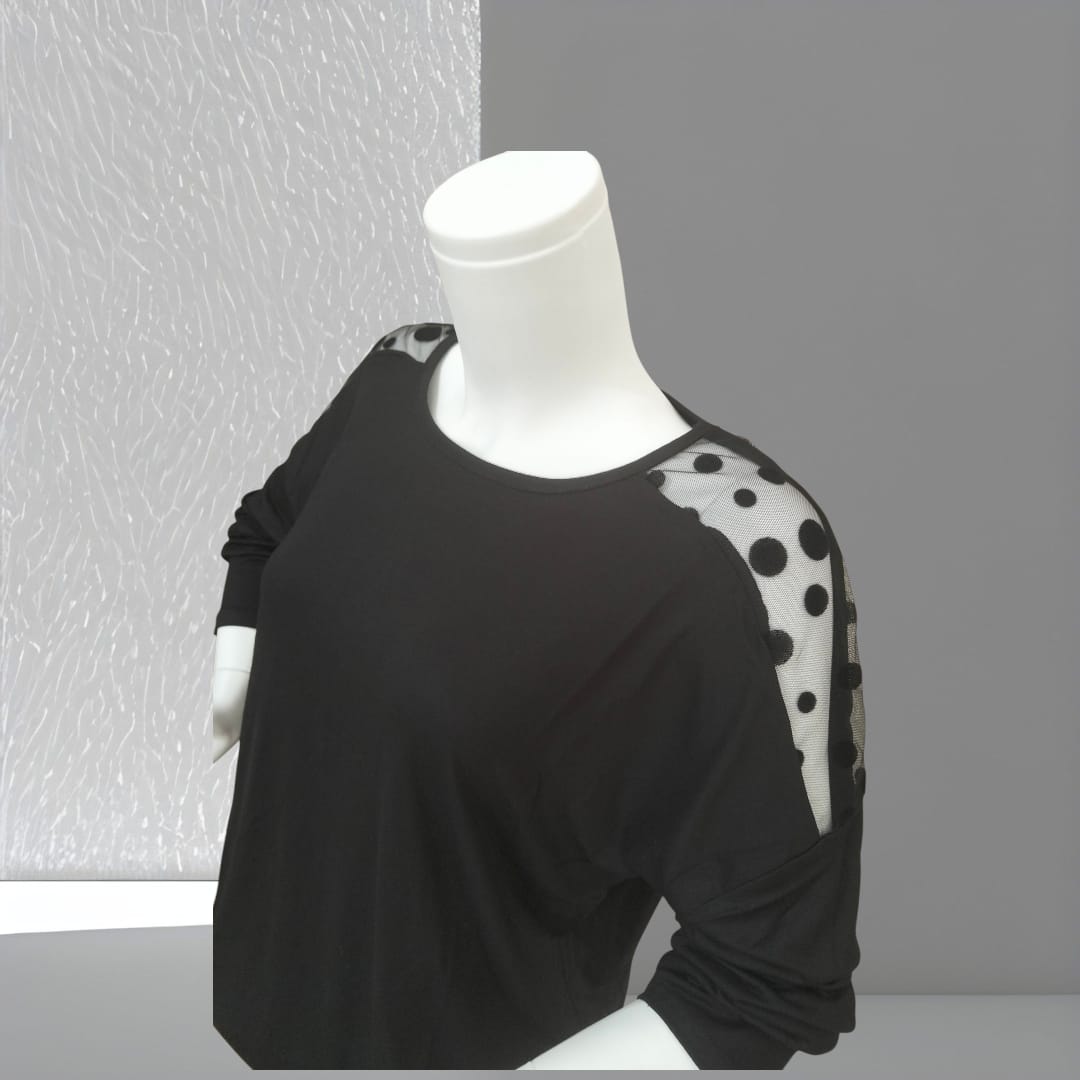 dantel omuz detaylı penye bluz