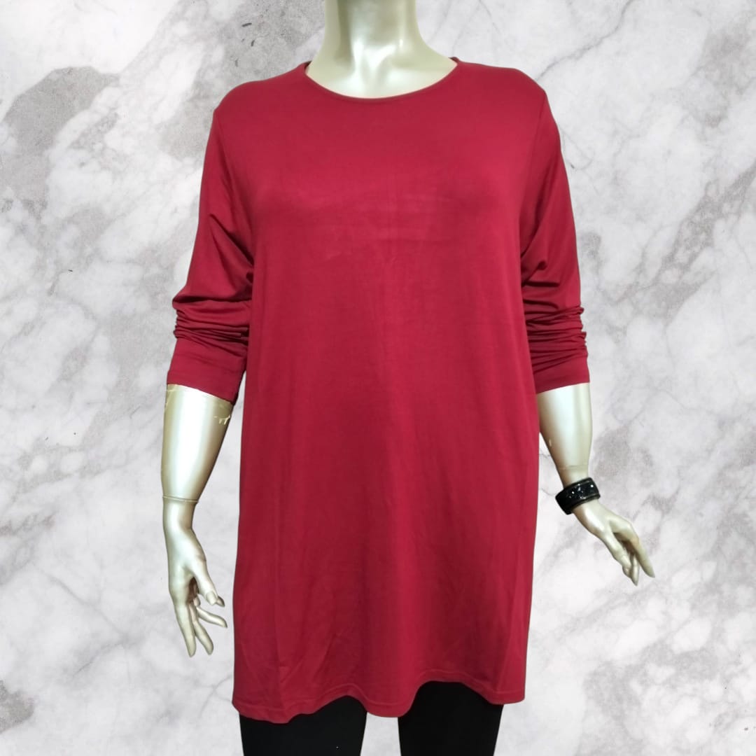 kırmızı penye tunik