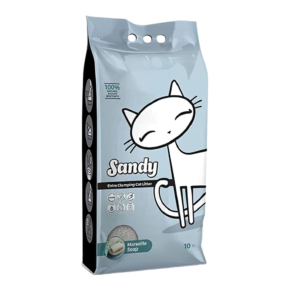 Sandy Ekstra Topaklanan Sodyum Bentonit Sabun Kokulu İnce Taneli Kedi Kumu (10 L)
