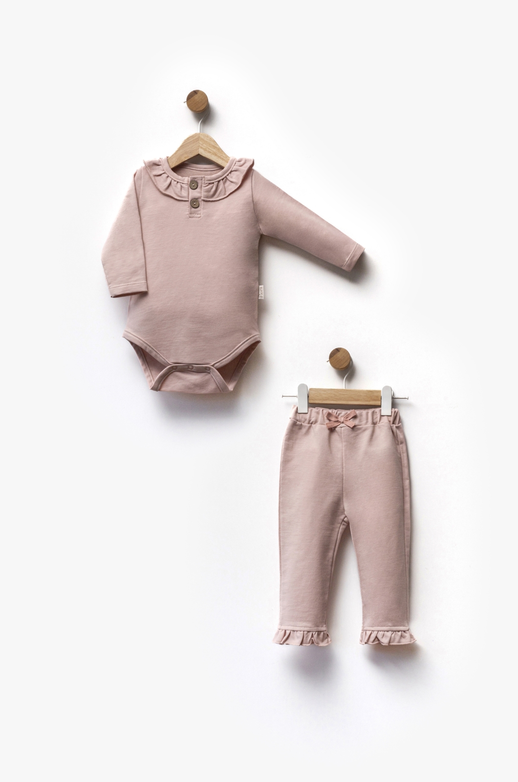 Kız Bebek 2 İplik Pembe Takım
