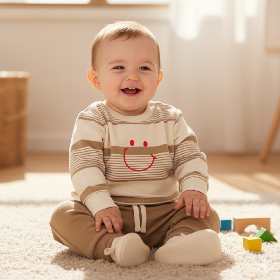 Üç İp Çizgili Erkek Polar Takım