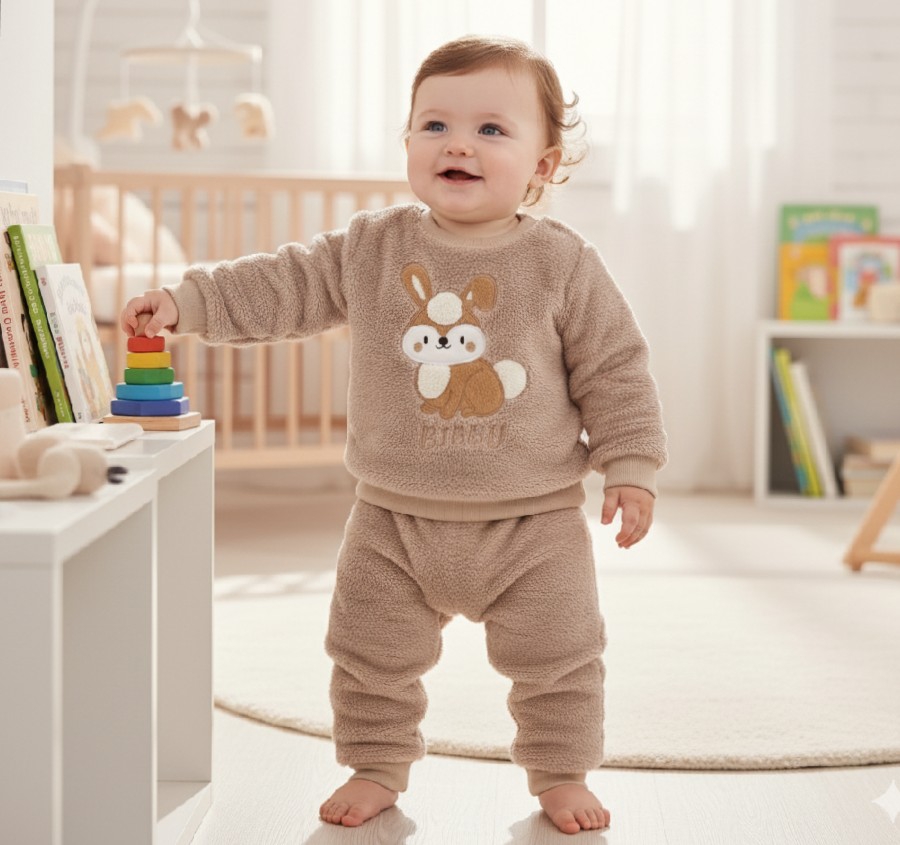 Tavşan Figürlü yumuşacık Unisex Takım