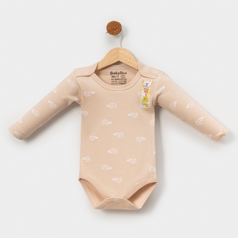 Kaplumbağa Desenli Uzun Kollu Kız Body