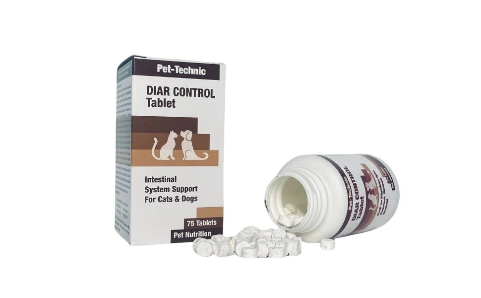 Pet-Technic Diar Control Tablet, Kedi Köpek Bağırsak Sağlığı, Sindirim ve İshal Desteği, 75 Tablet