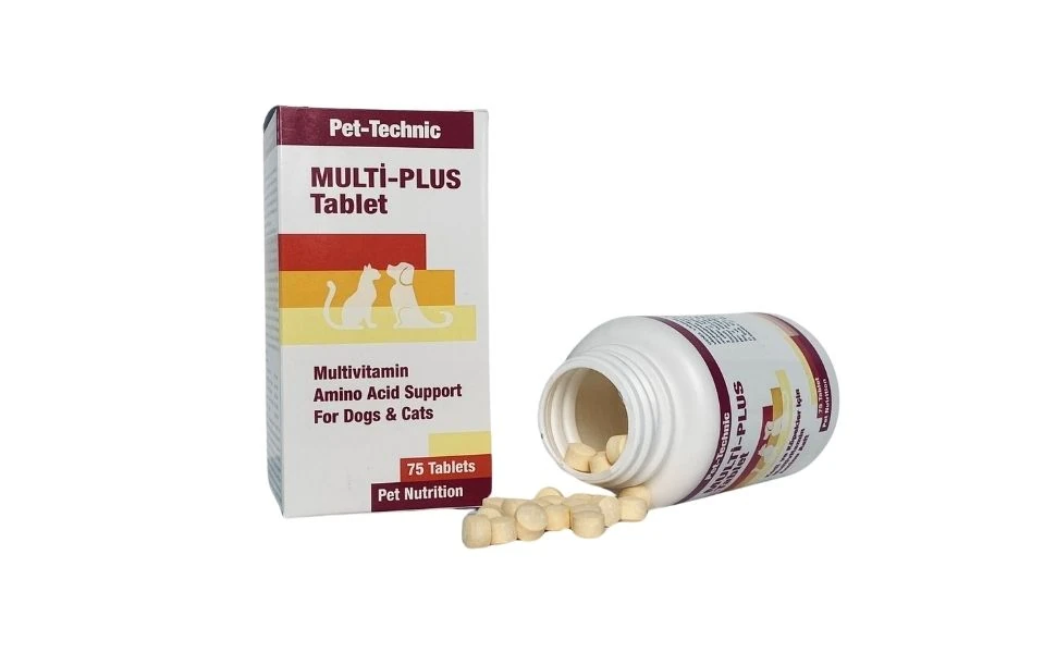 Pet-Technic Multi Plus Tablet, Kedi Köpek Multivitamin Desteği, Bağışıklık ve Tüy Sağlığı, 75 Tablet