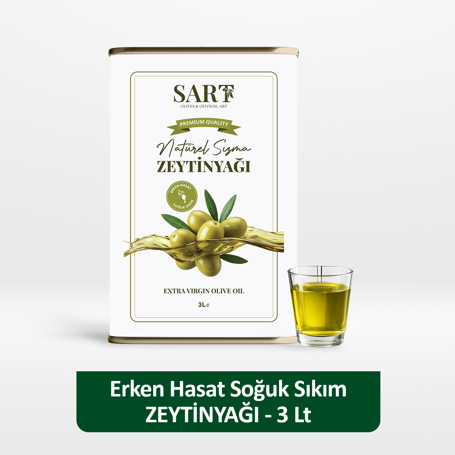 Erken Hasat Soğuk Sıkım Zeytinyağı - 3 LT Teneke