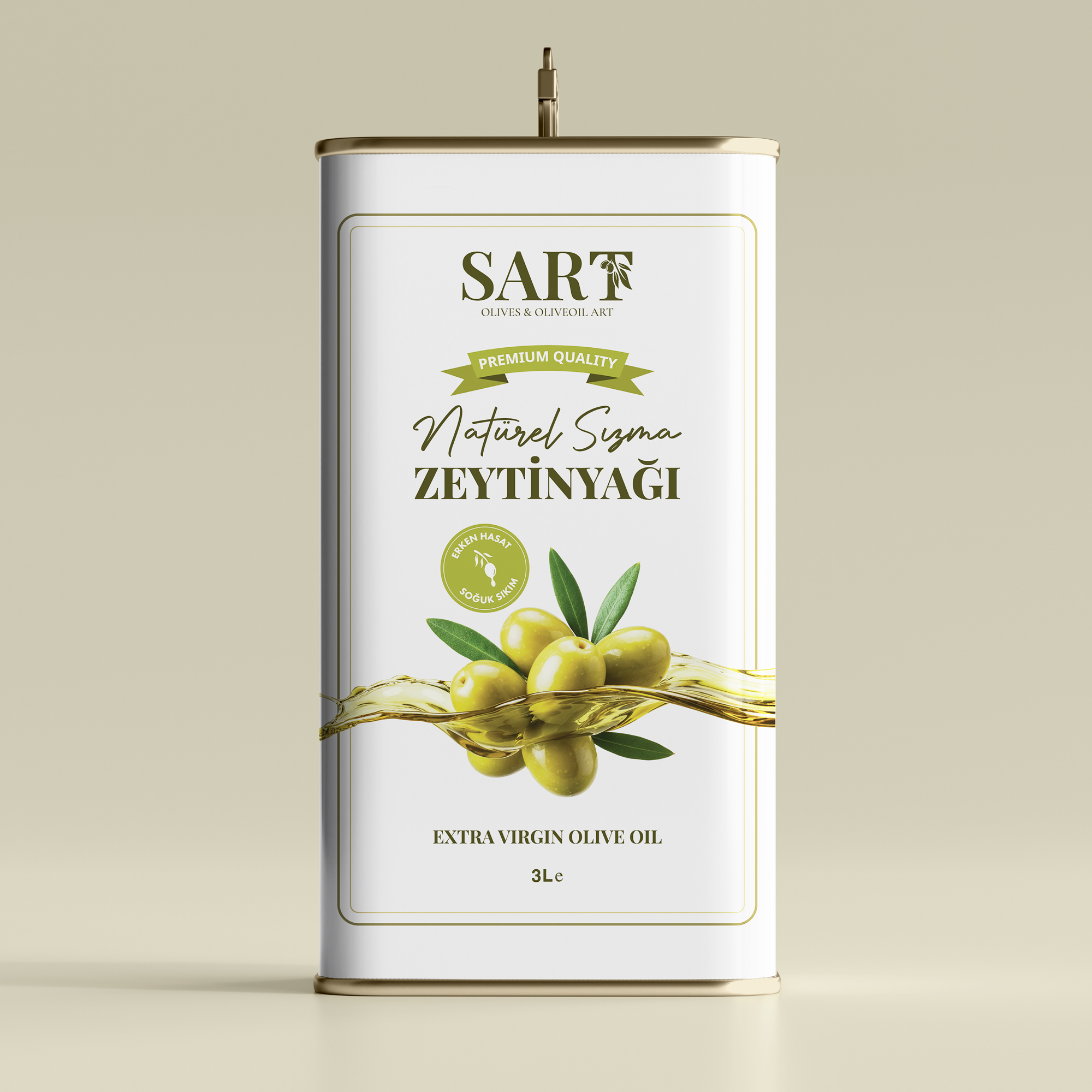 Erken Hasat Soğuk Sıkım Zeytinyağı 3 LT Teneke