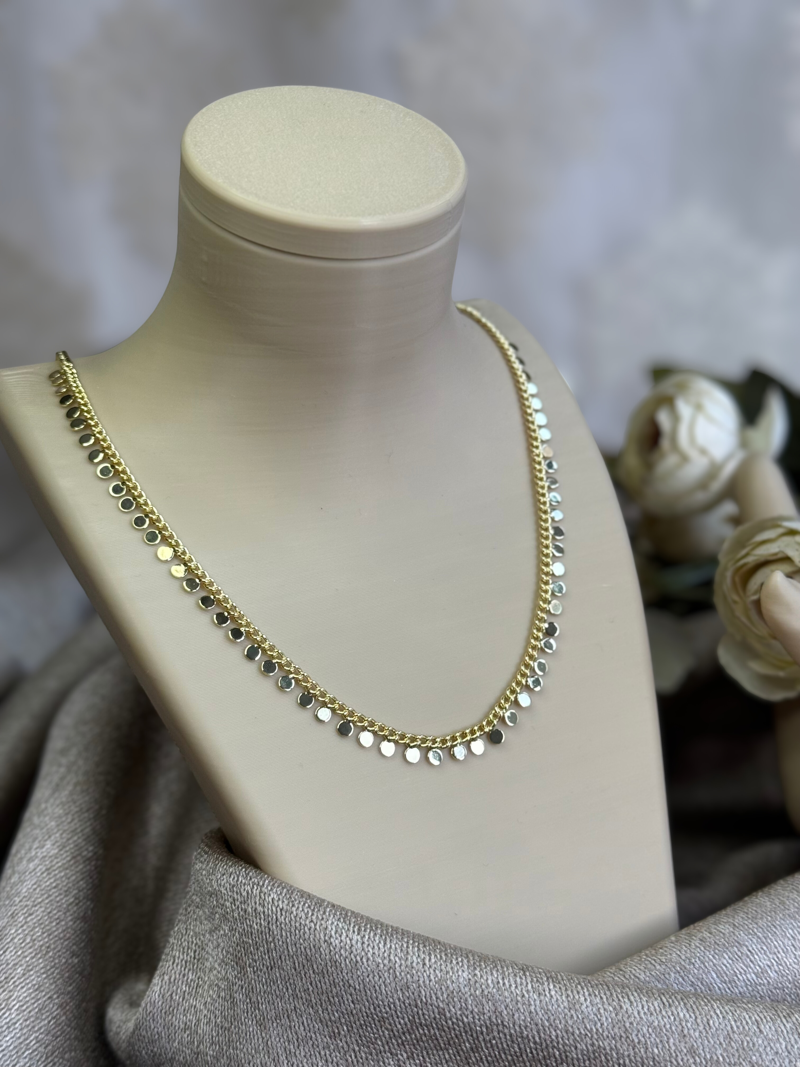 Çelik Sıralı Pul Kolye