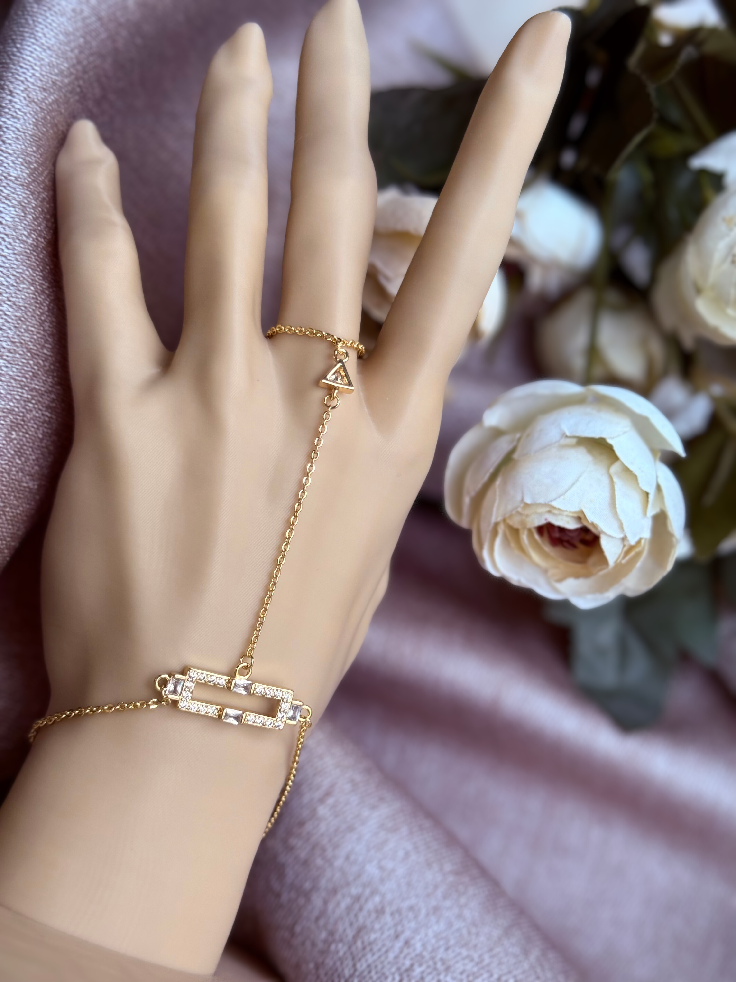 VIP 14K Zirkon Taş Dikdörtgen Model Şahmeran