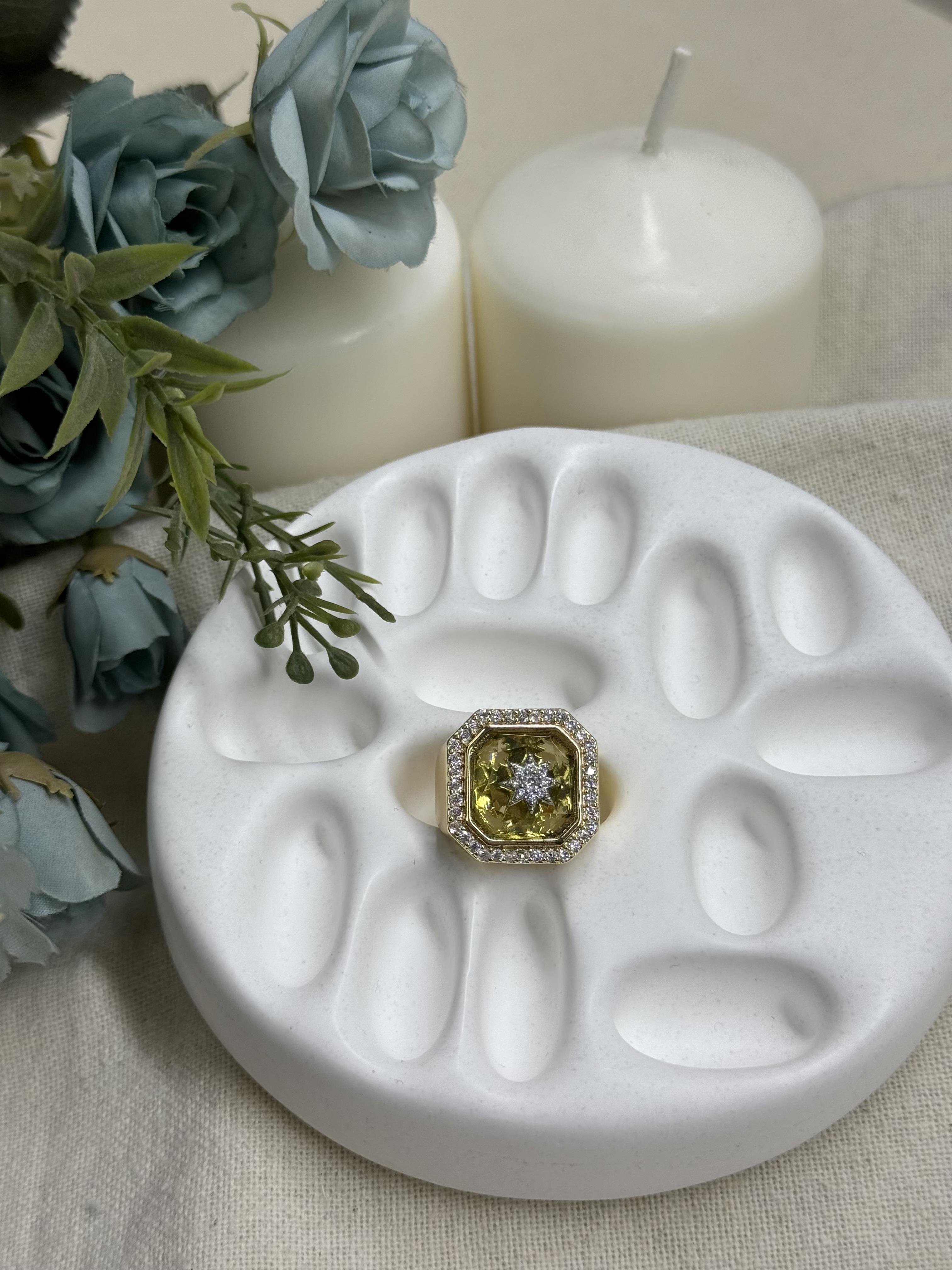 Venüs Star Yüzük - Yeşil