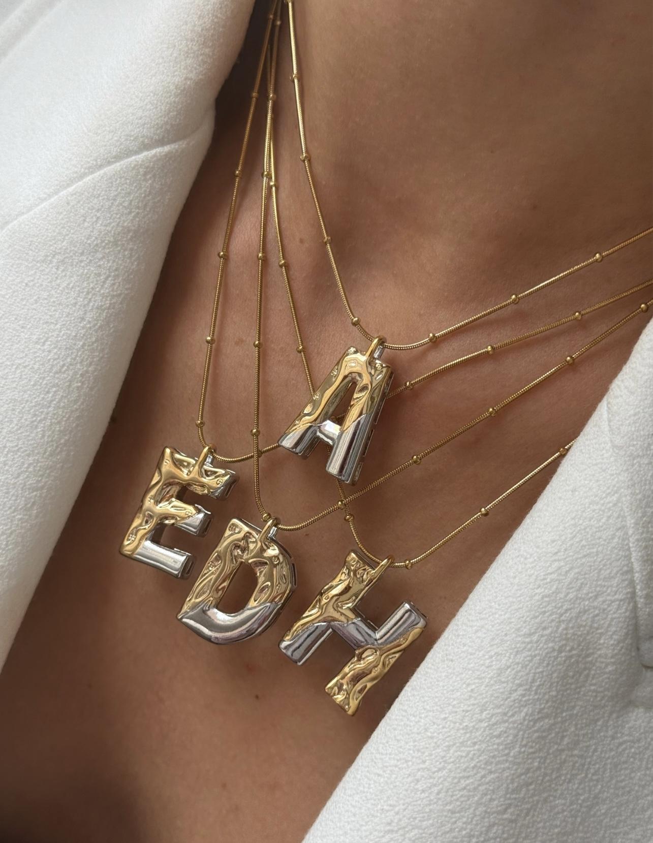 Çelik Mix Harf kolye