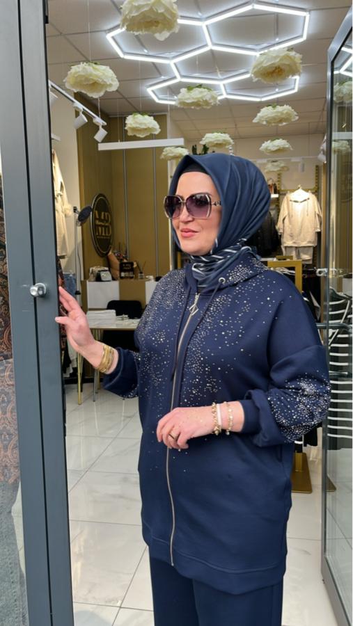 Oyşo Taşlı Kapşonlu Takım