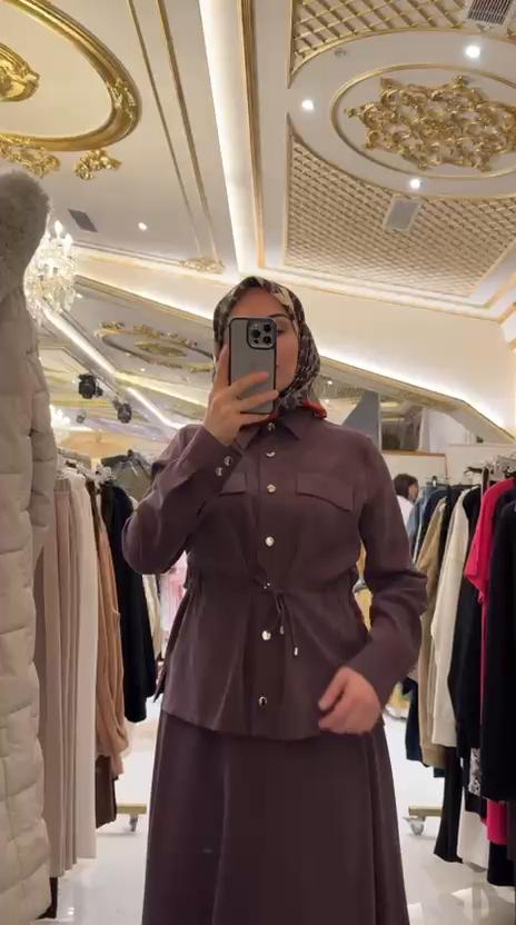 Mürdüm Dökümlü Kumaş Rahat Kalıp İkili Takım