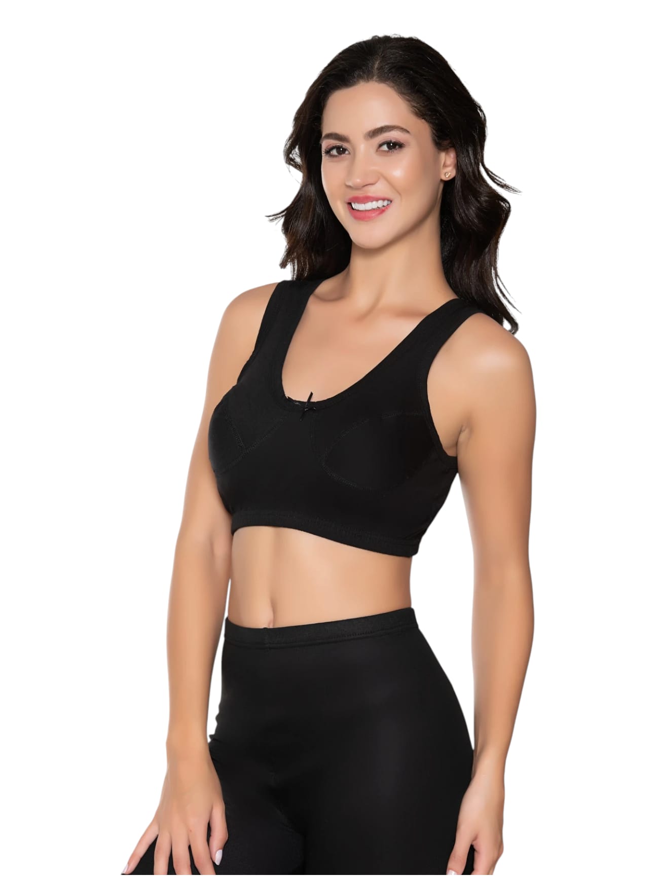 Gümüş 3049 Kadın Penye Yarım Atlet Body Sütyen Siyah