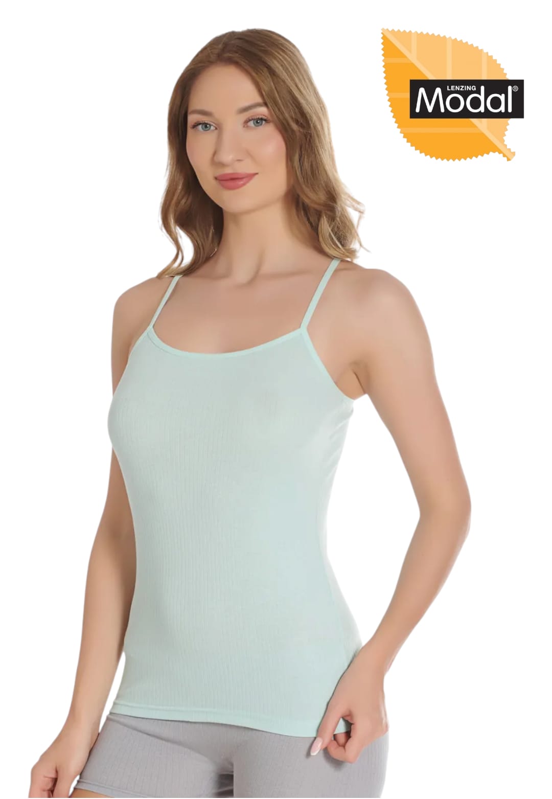 Gümüş 7012 Kadın Modal Elastan İp Askı Atlet S. Yeşil