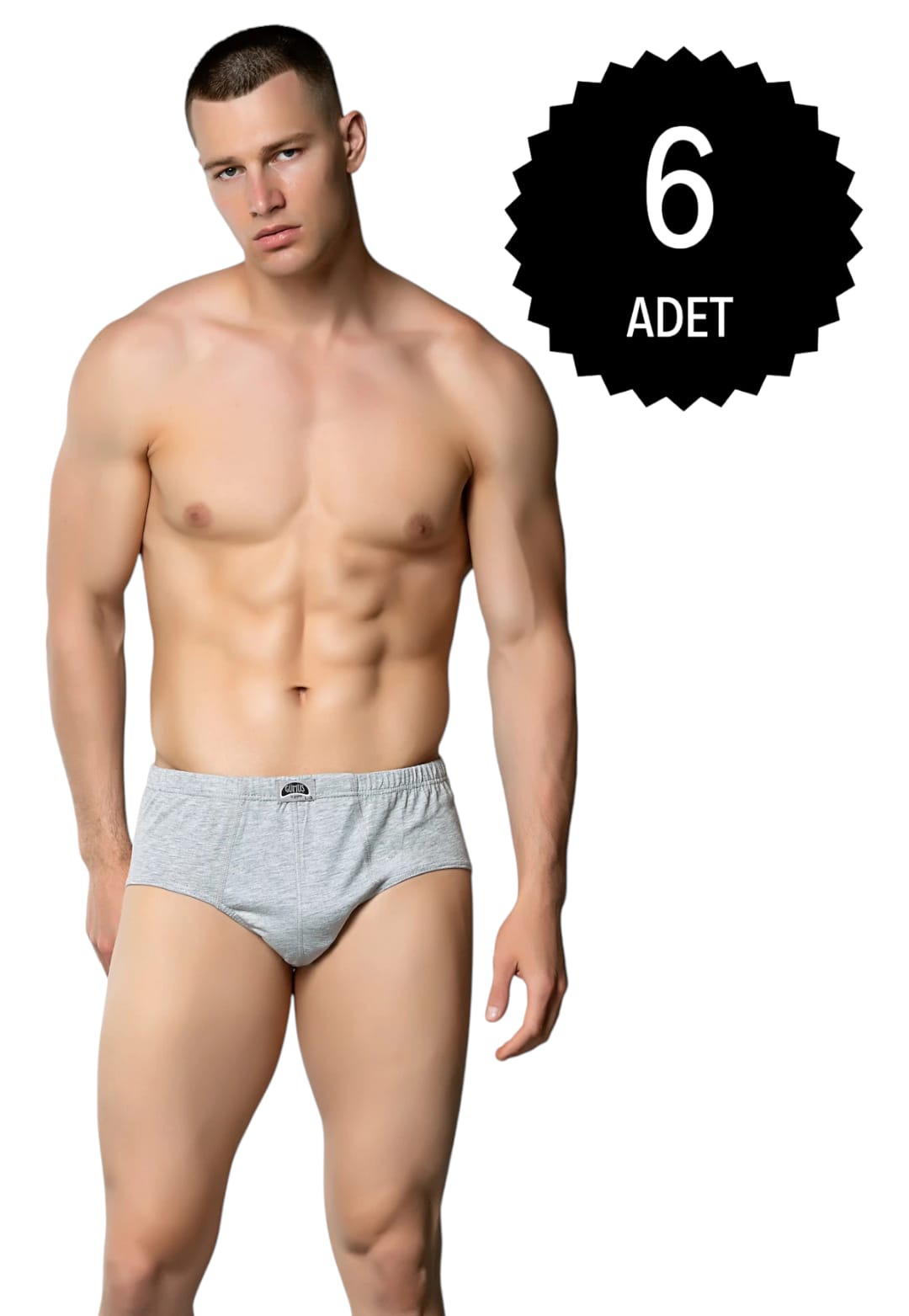 Gümüş 4014 Erkek Penye Kom Slip Külot Gri 6 lı Paket