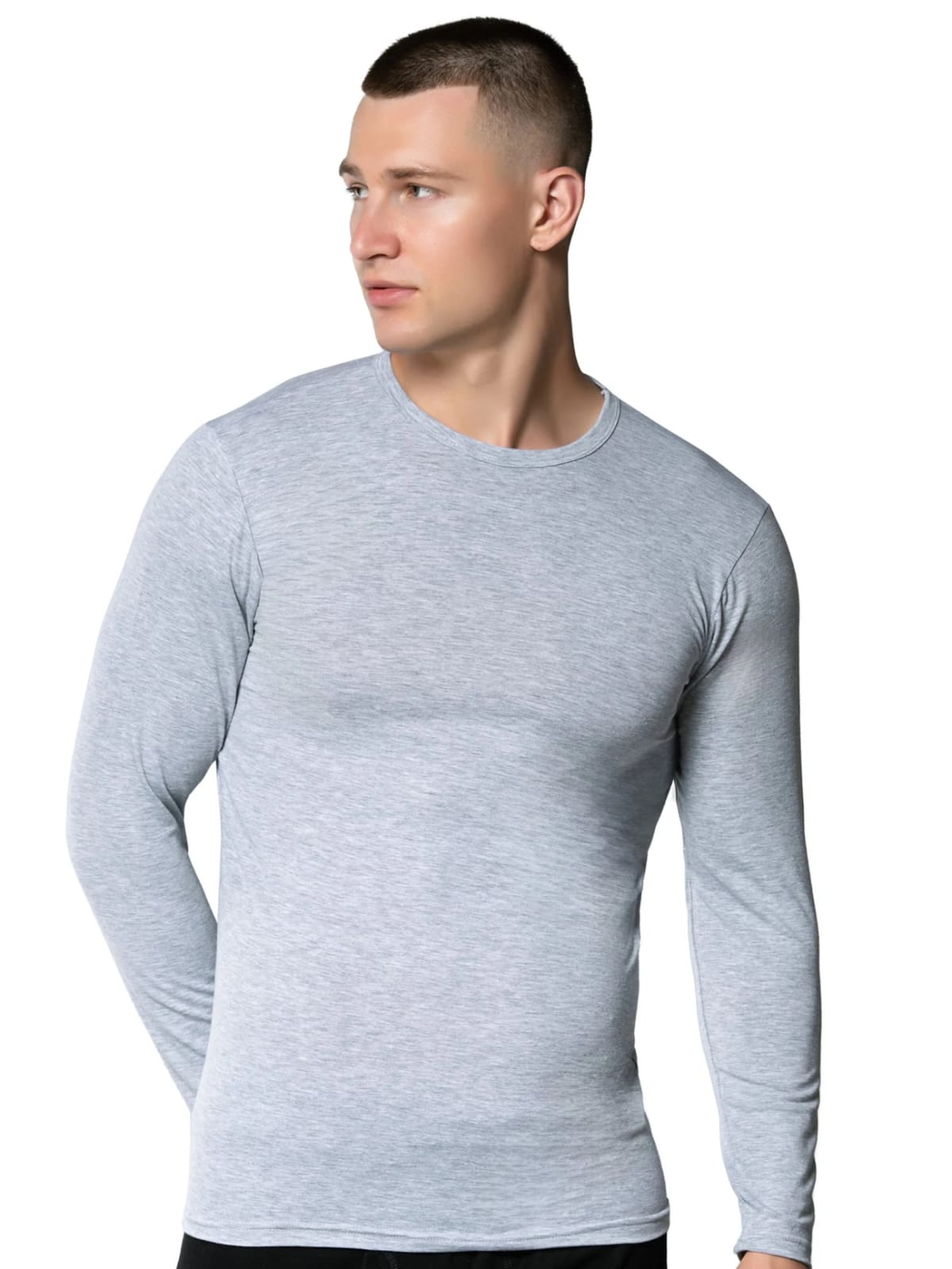 Gümüş 4022 Erkek Likralı Uzun Kol Fanila Atlet Gri