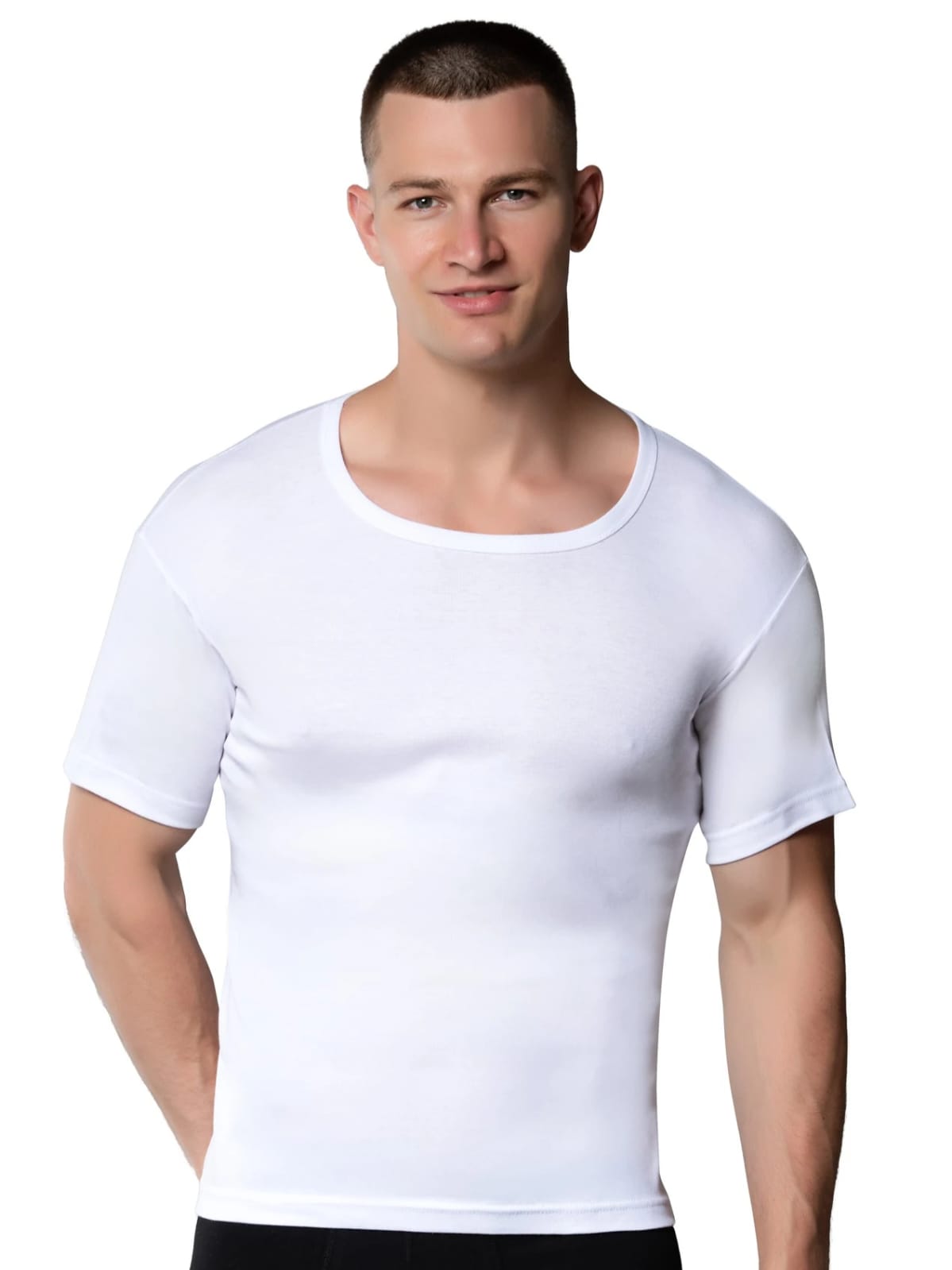 Gümüş 3004 Erkek Ribana Bisiklet Yaka Atlet Beyaz 3 lü Paket