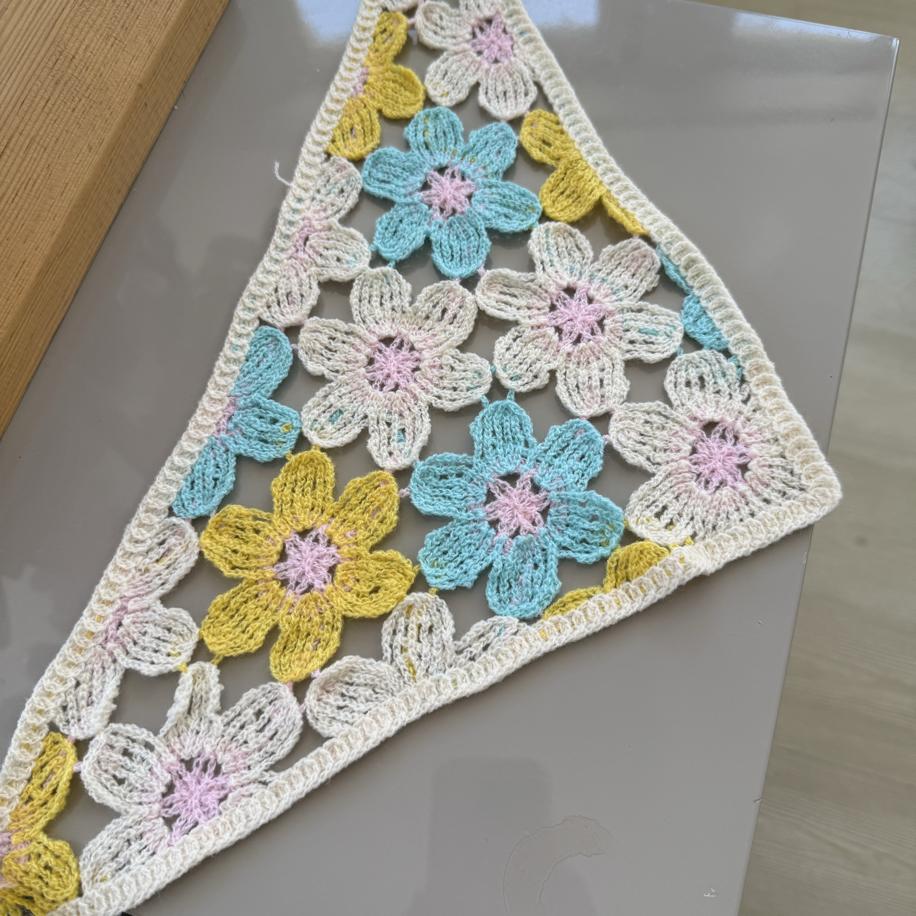 Sarı-pembe Çiçek Bandana